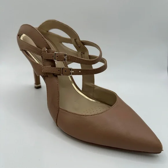 Kenneth Cole Tan Pointed-Toe Strappy Pump - Picture 8 of 11